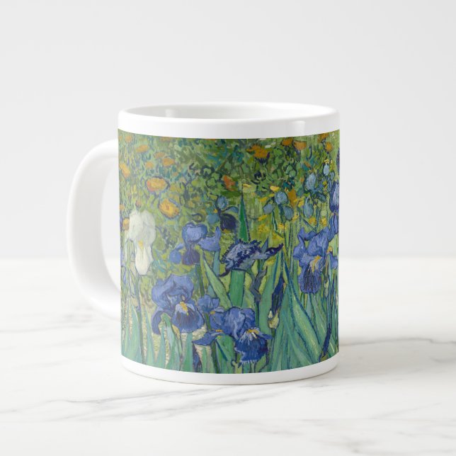 Van Gogh Irises (F608) Fine Art Large Coffee Mug (Front Left)