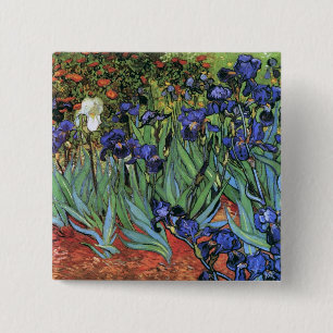 Van Gogh Irises (F608) Vintage Fine Art Pinback Button
