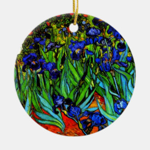Van Gogh - Irises, famous painting, Ceramic Ornament