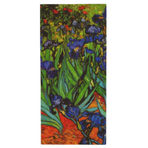 Van Gogh - Irises, famous painting, Wood Flash Drive