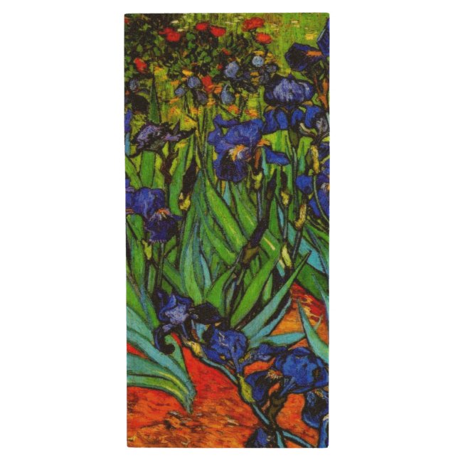 Van Gogh - Irises, famous painting, Wood Flash Drive (Front Vertical)