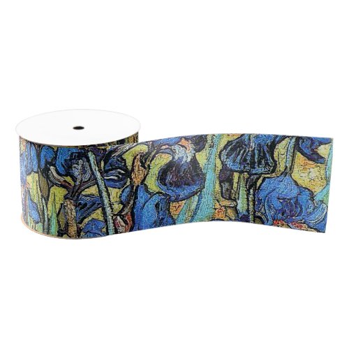 Van Gogh Irises Floral Flowers Grosgrain Ribbon