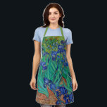 Van Gogh Irises Floral Green Painting Apron<br><div class="desc">Vincent Van Gogh  (30 March 1853 – 29 July 1890) was an influential Dutch post-impressionist painter.  This artwork is called Irises.</div>