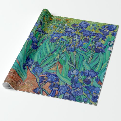 Van Gogh Irises Floral Painting Wrapping Paper