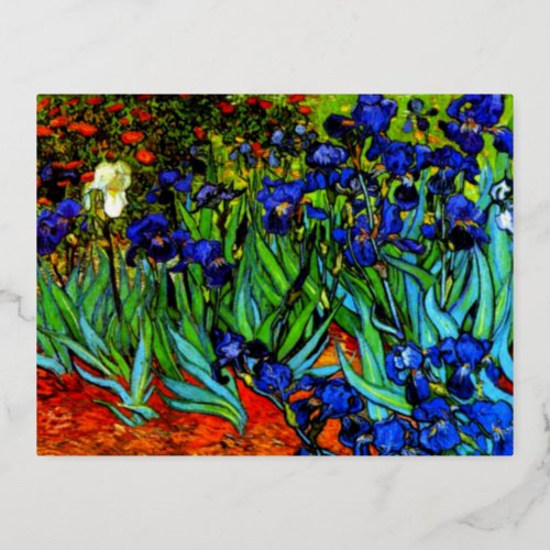 Van Gogh _ Irises Foil Holiday Postcard