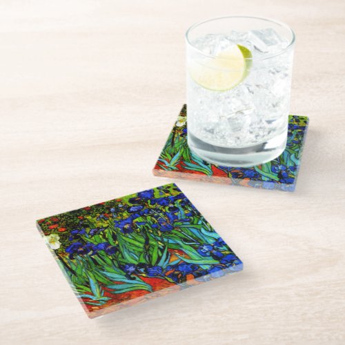 Van Gogh _ Irises  Glass Coaster