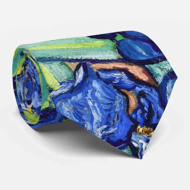 Van Gogh Irises Impressionism Floral Tie (Rolled)