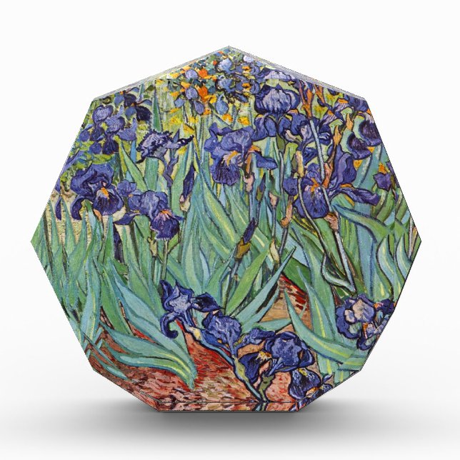 Van Gogh Irises Impressionist Painting Acrylic Award (Front)