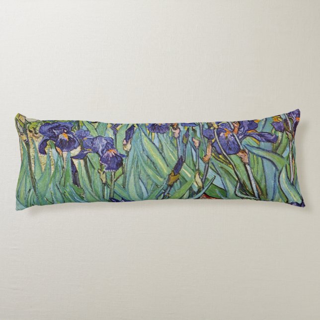 Van Gogh Irises Impressionist Painting Body Pillow (Back)