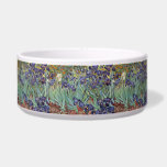 Van Gogh Irises Impressionist Painting Bowl<br><div class="desc">Vincent Van Gogh Irises at Saint Remy - Irises by Vincent Van Gogh is a wonderful impressionistic painting by one of the master impressionism artists of all time. The iris garden is swirling with color and emotion, as the purple irises flow up from their blue green stems and leaves. There...</div>