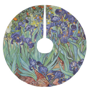 Van Gogh Irises Impressionist Painting Brushed Polyester Tree Skirt