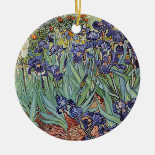 Van Gogh Irises Impressionist Painting Ceramic Ornament