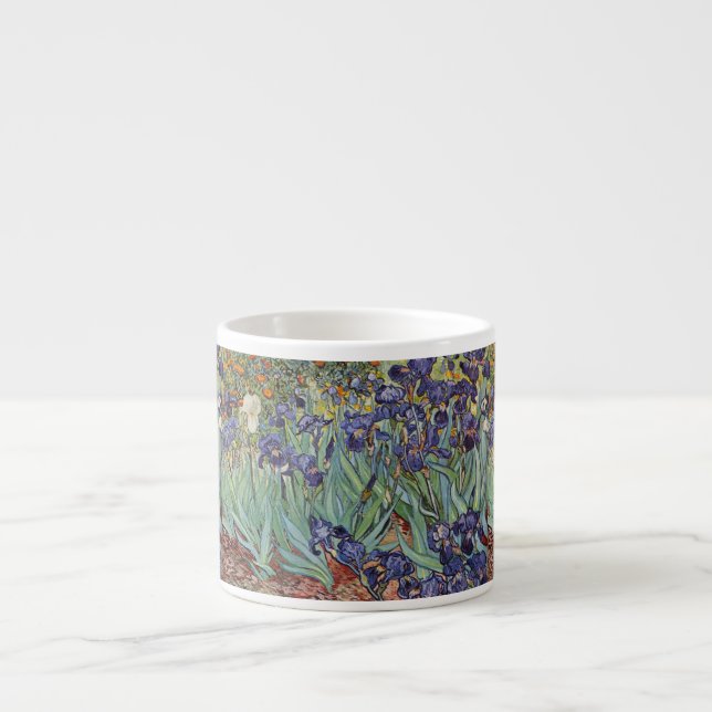 Van Gogh Irises Impressionist Painting Espresso Cup (Front)