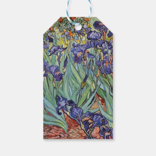 Van Gogh Irises Impressionist Painting Gift Tags