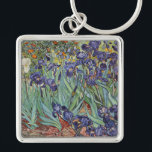 Van Gogh Irises Impressionist Painting Keychain<br><div class="desc">Vincent Van Gogh Irises at Saint Remy - Irises by Vincent Van Gogh is a wonderful impressionistic painting by one of the master impressionism artists of all time. The iris garden is swirling with color and emotion, as the purple irises flow up from their blue green stems and leaves. There...</div>