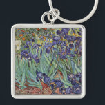 Van Gogh Irises Impressionist Painting Keychain<br><div class="desc">Vincent Van Gogh Irises at Saint Remy - Irises by Vincent Van Gogh is a wonderful impressionistic painting by one of the master impressionism artists of all time. The iris garden is swirling with color and emotion, as the purple irises flow up from their blue green stems and leaves. There...</div>