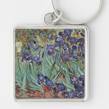 Van Gogh Irises Impressionist Painting Keychain by antiqueart at Zazzle