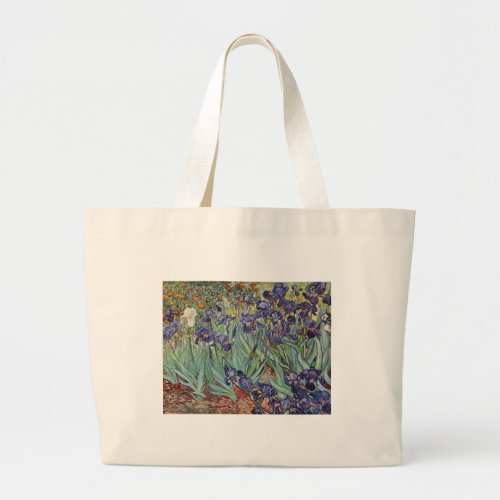 Van Gogh Irises Impressionist Painting Large Tote Bag
