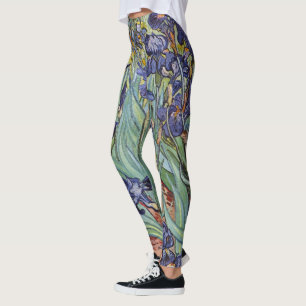 Van Gogh Irises Impressionist Painting Leggings