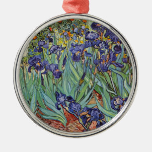 Van Gogh Irises Impressionist Painting Metal Ornament