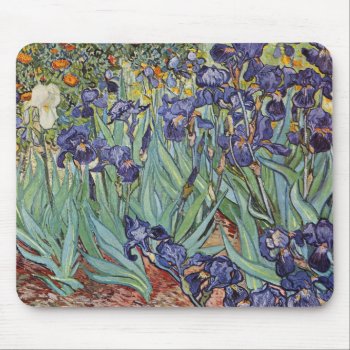 Van Gogh Irises Impressionist Painting Mouse Pad by antiqueart at Zazzle