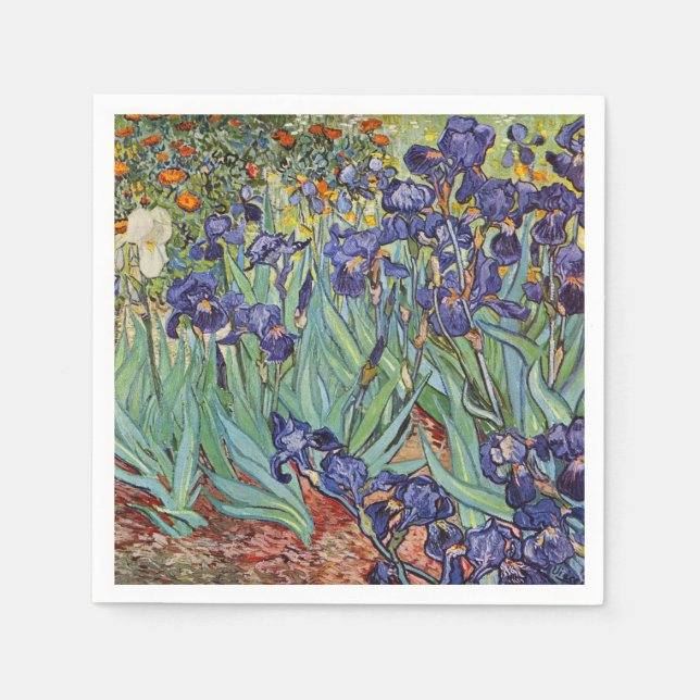 Van Gogh Irises Impressionist Painting Napkins (Front)