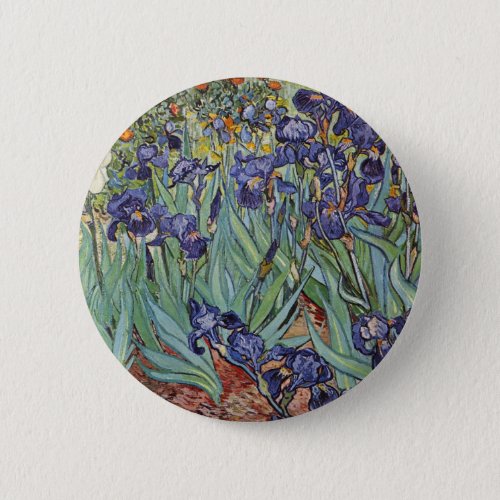 Van Gogh Irises Impressionist Painting Pinback Button