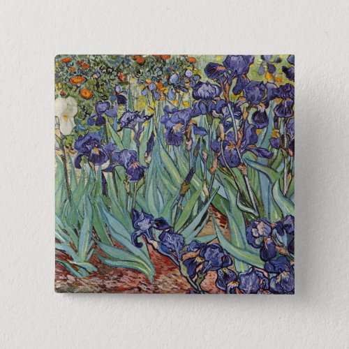 Van Gogh Irises Impressionist Painting Pinback Button