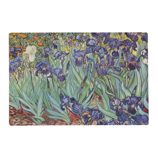 Van Gogh Irises Impressionist Painting Placemat (Front)