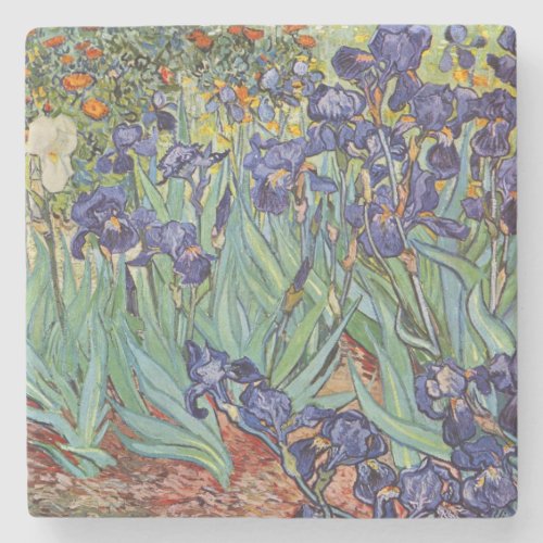 Van Gogh Irises Impressionist Painting Stone Coaster