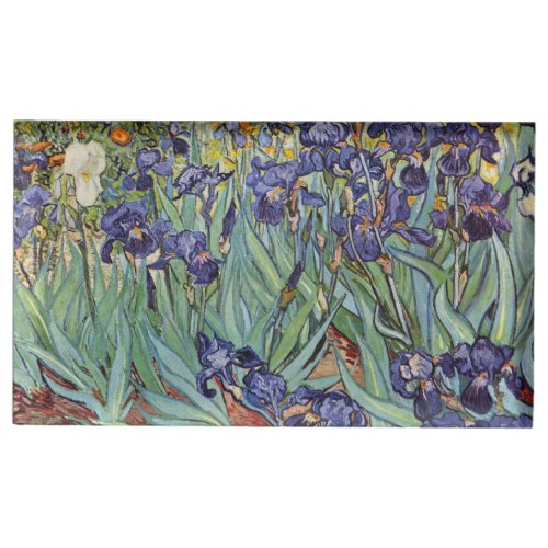 Van Gogh Irises Impressionist Painting Table Card Holder