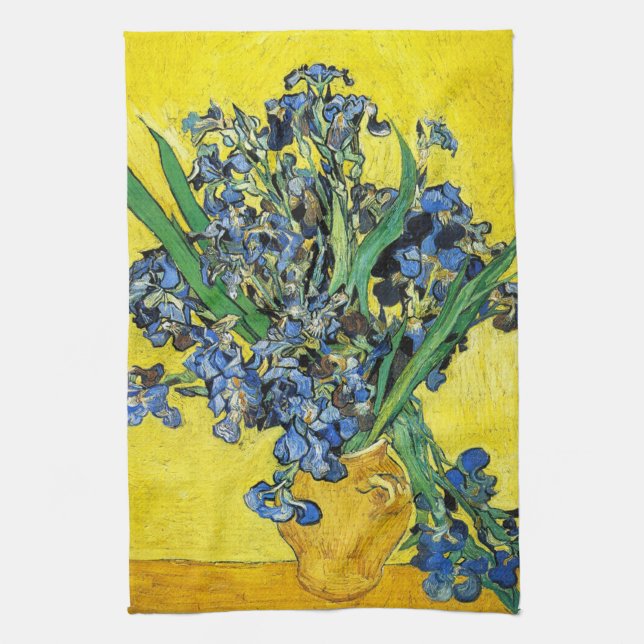 Van Gogh Irises Kitchen Towel (Vertical)