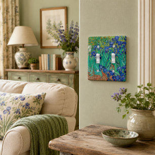 Van Gogh Irises Purple Green Floral Artistic Light Switch Cover