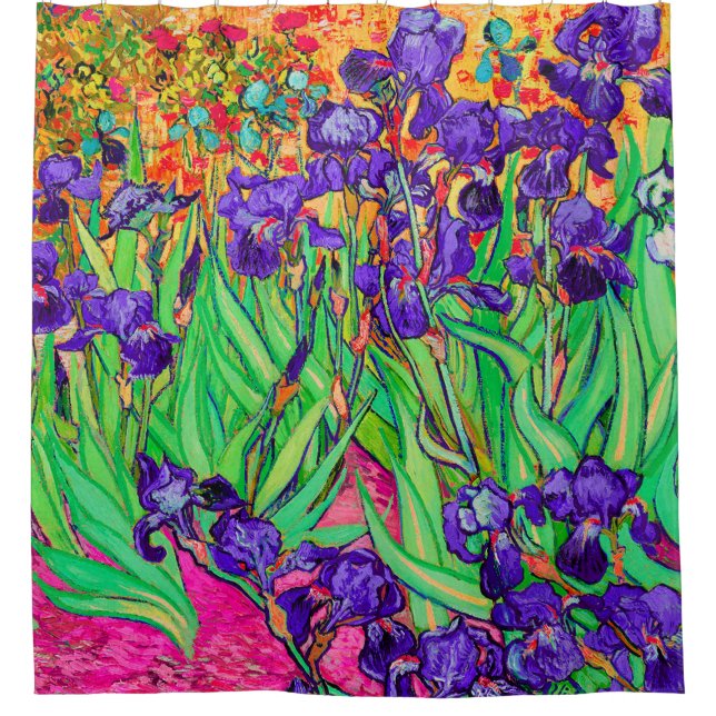 Van Gogh Irises/Purple/St. Remy Shower Curtain (Front)