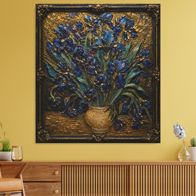 Van Gogh Irises Relief Art Print | Museum Inspired (Insitu(LivingRoom))
