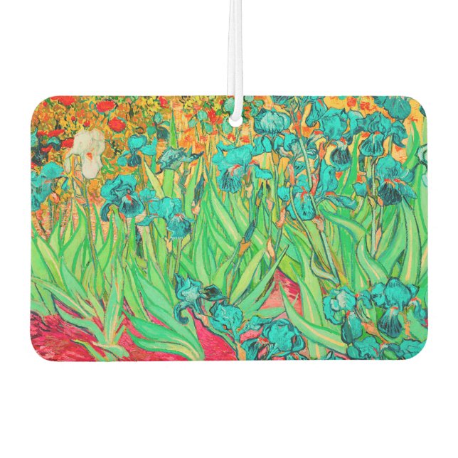 Van Gogh Irises, Teal Air Freshener (Front)