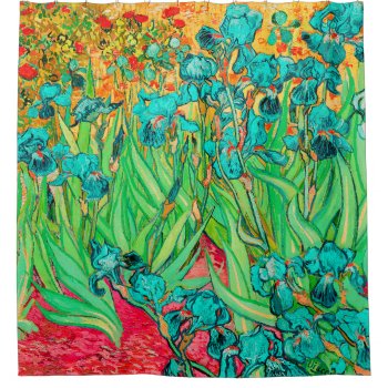 Van Gogh Irises/teal/st. Remy Shower Curtain by The_Masters at Zazzle
