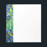 Van Gogh Irises Updated Notepad<br><div class="desc">Notepad featuring Vincent van Gogh’s oil painting Irises (1889). Inspired during his stay at an asylum,  this still life depicts beautiful blue irises in different shades. A great gift for fans of Post-Impressionism and Dutch art.</div>
