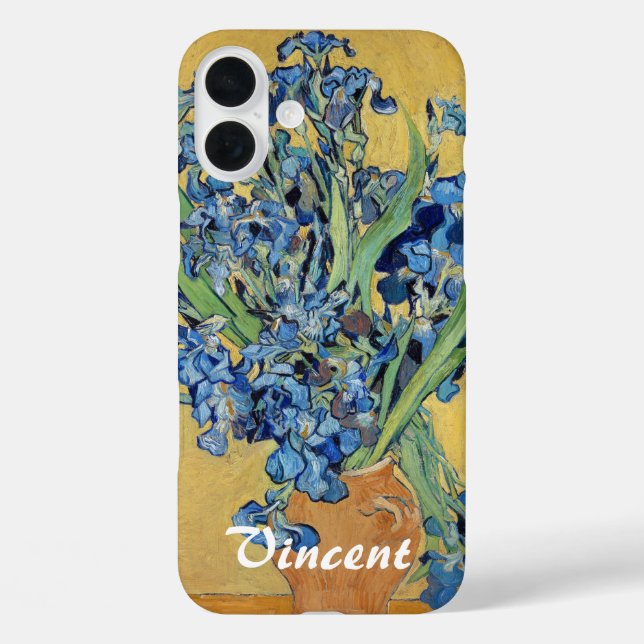 Van Gogh Irises Vase Blue Flower Bouquet Fine Art Case-Mate iPhone Case (Back)