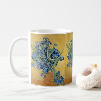 Van Gogh Irises Vase Blue Flowers Bouquet Fine Art Coffee Mug by Then_Is_Now at Zazzle