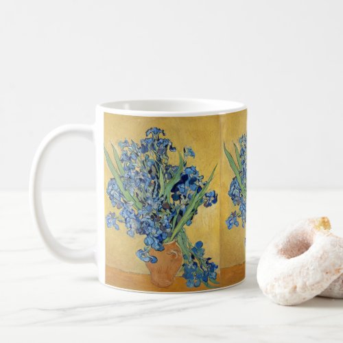 Van Gogh Irises Vase Blue Flowers Bouquet Fine Art Coffee Mug