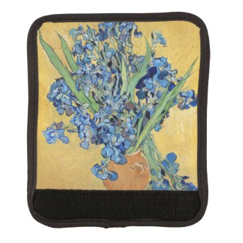 Van Gogh Irises Vase Blue Flowers Vintage Art Luggage Handle Wrap by Then_Is_Now at Zazzle