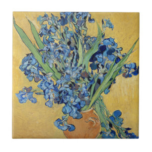 Van Gogh Irises Vase Flowers Floral Still Life Art Ceramic Tile