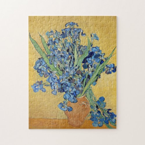 Van Gogh Irises Vase Flowers Floral Still Life Art Jigsaw Puzzle