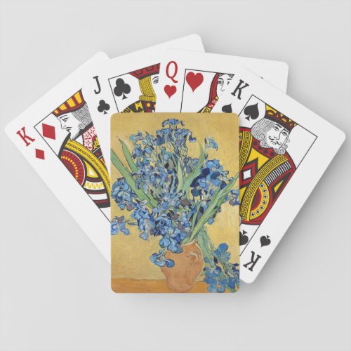 Van Gogh Irises Vase Flowers Floral Still Life Art Poker Cards