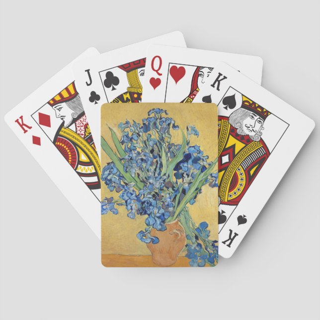 Van Gogh Irises Vase Flowers Floral Still Life Art Poker Cards (Back)
