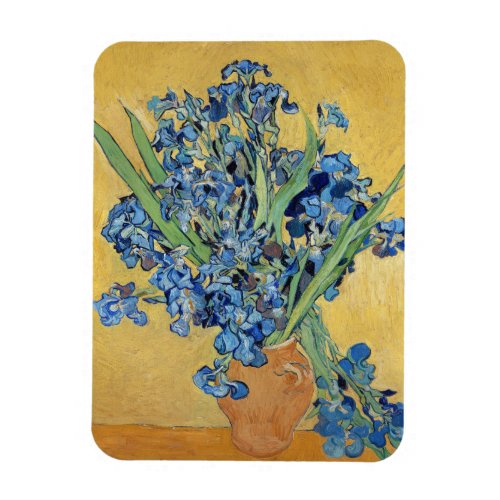 Van Gogh Irises Vase Gold Wall Blue Flowers Art Magnet