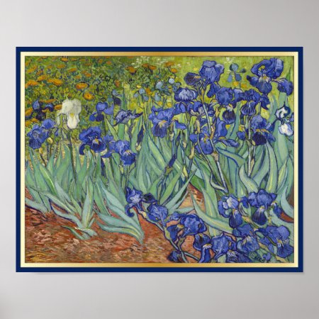 Van Gogh Irises Vintage Fine Art Floral Poster