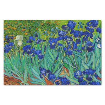 Van Gogh Irises Vintage Floral Blue Tissue Paper by lazyrivergreetings at Zazzle