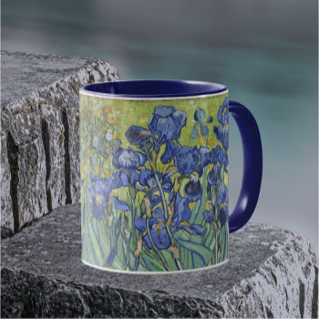 Van Gogh Irises Vintage Floral Mug by lazyrivergreetings at Zazzle